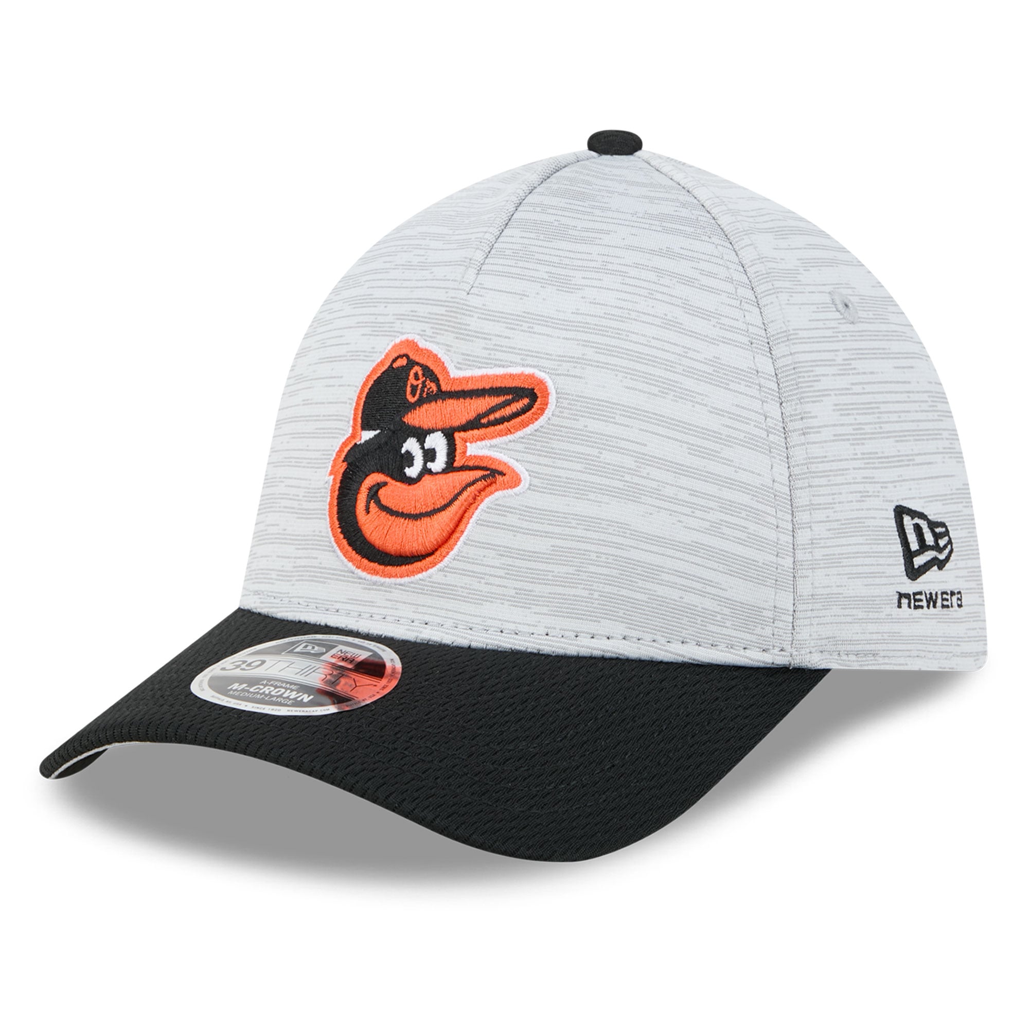 Casquette New Era Tech 39THIRTY Flex grise et noire pour homme