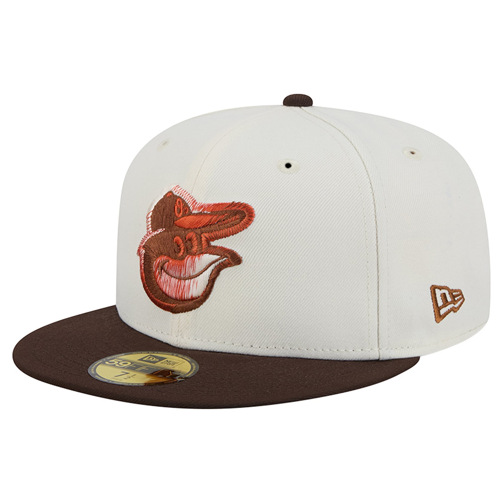 Men's New Era Natural/Brown Baltimore Orioles Pumpkin Spice 59FIFTY Fitted Hat