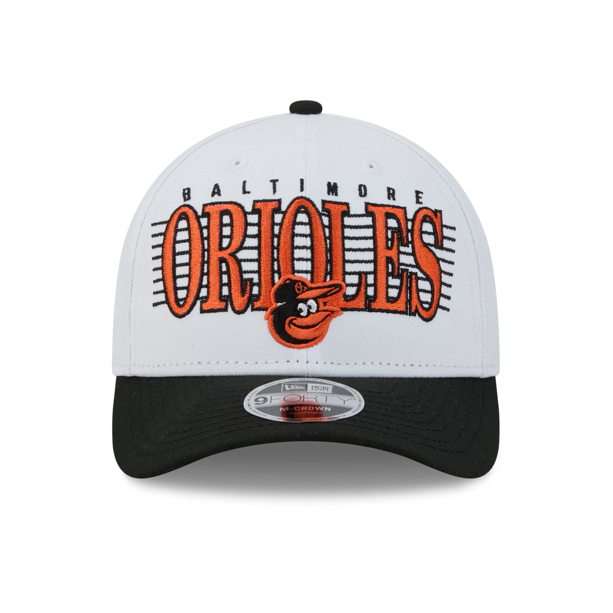 Men's New Era White/Black Baltimore Orioles Loyal 9FORTY M-Crown Adjustable Hat