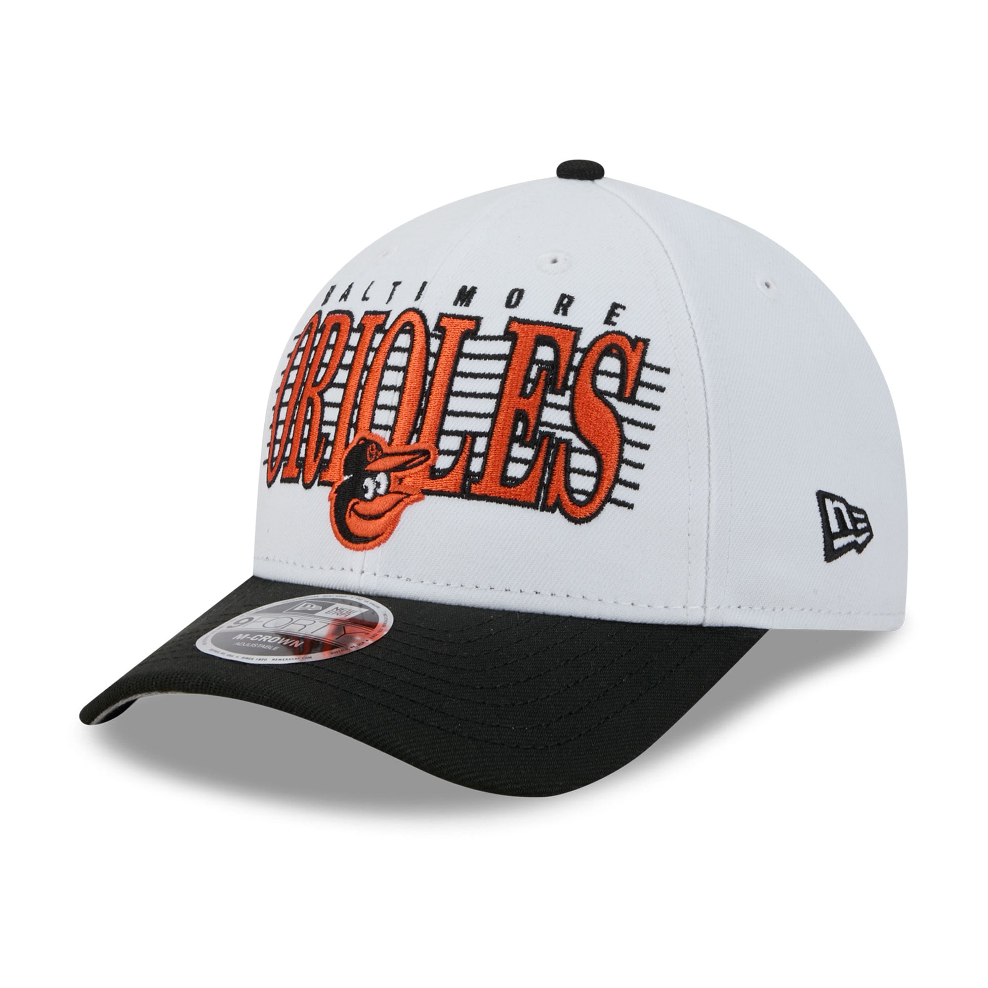 Men's New Era White/Black Baltimore Orioles Loyal 9FORTY M-Crown Adjustable Hat