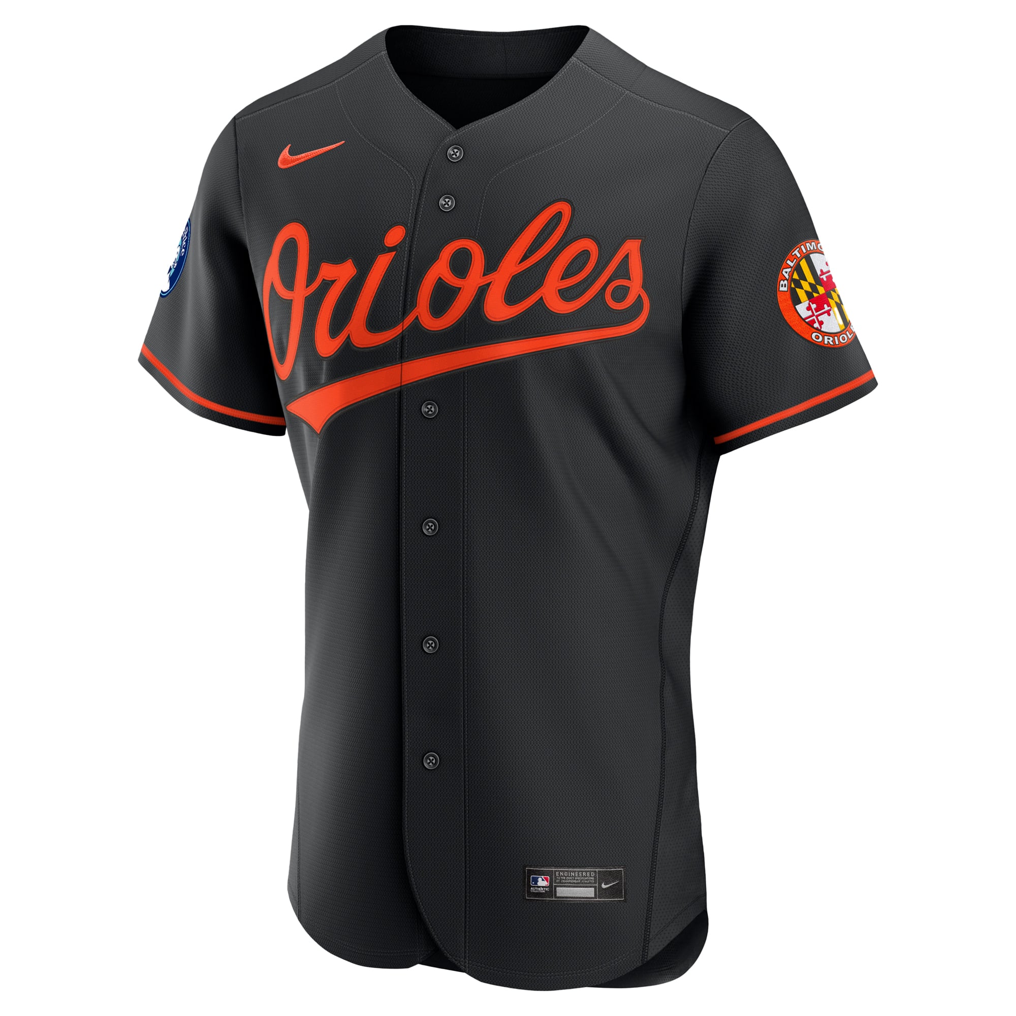 Men's Nike White Baltimore Orioles Home Sponsor Patch Authentic Jersey