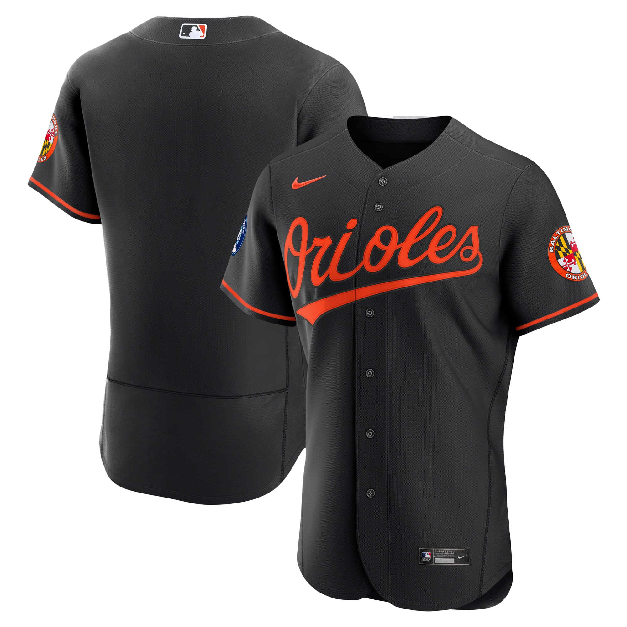 Maillot authentique domicile Nike Orioles de Baltimore blanc pour homme avec écusson du sponsor