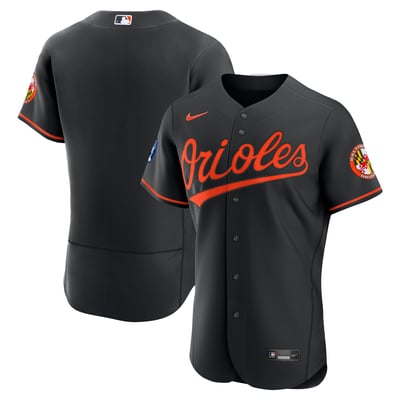 Baltimore Orioles Nike Alternate Sponsor Patch Authentic Jersey - Black