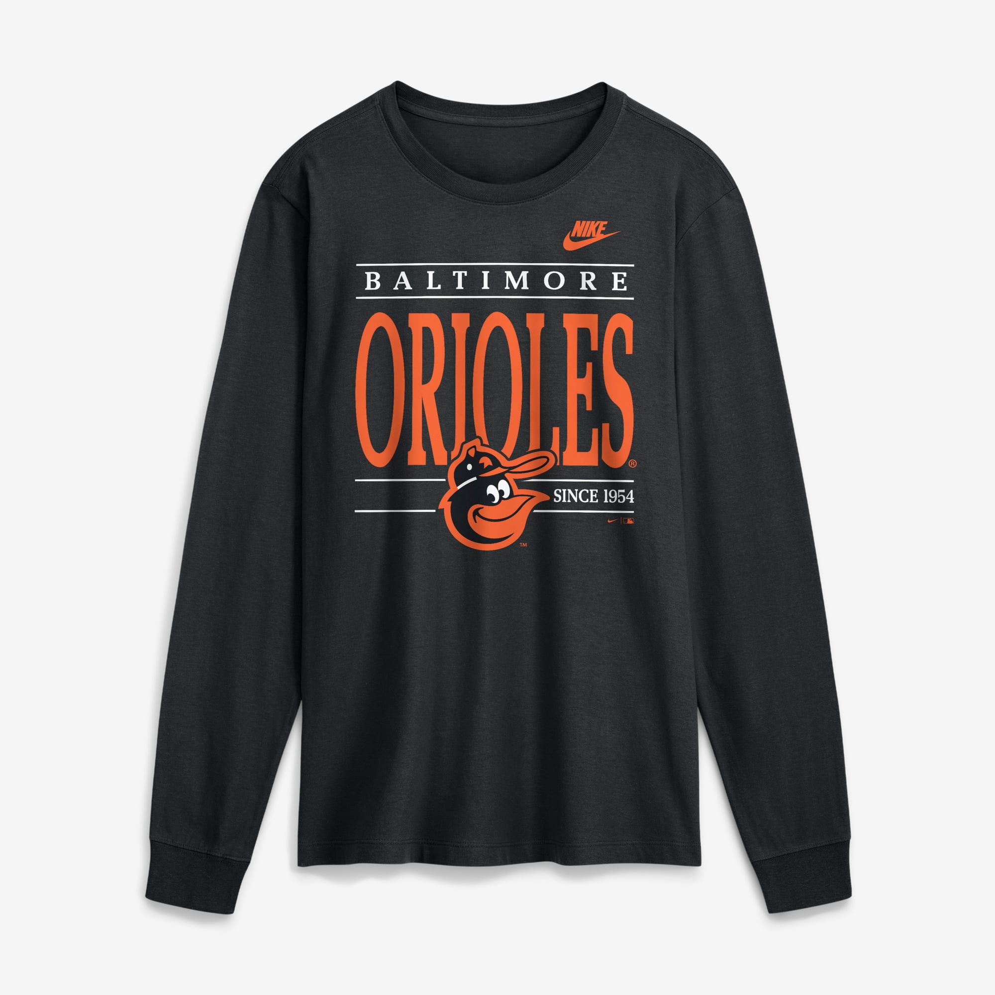 Men's Nike Black Baltimore Orioles Cooperstown Graphic Long Sleeve T-Shirt