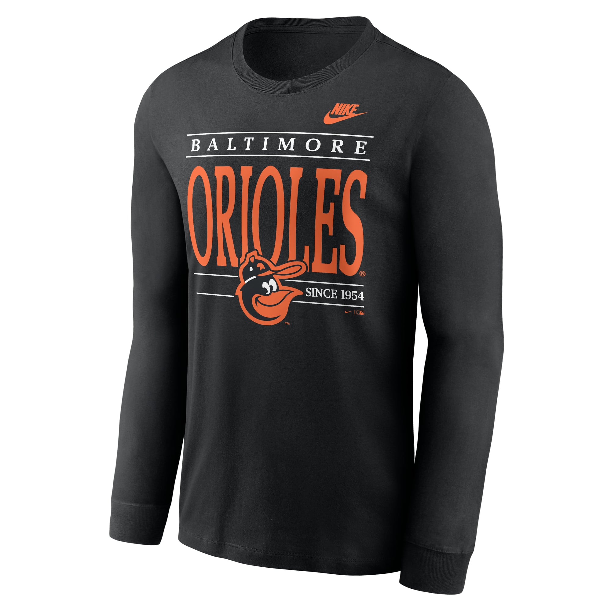 Men's Nike Black Baltimore Orioles Cooperstown Graphic Long Sleeve T-Shirt