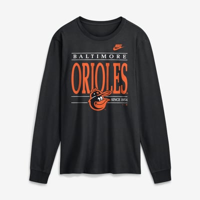 Baltimore Orioles Nike Cooperstown Graphic Long Sleeve T-Shirt - Black