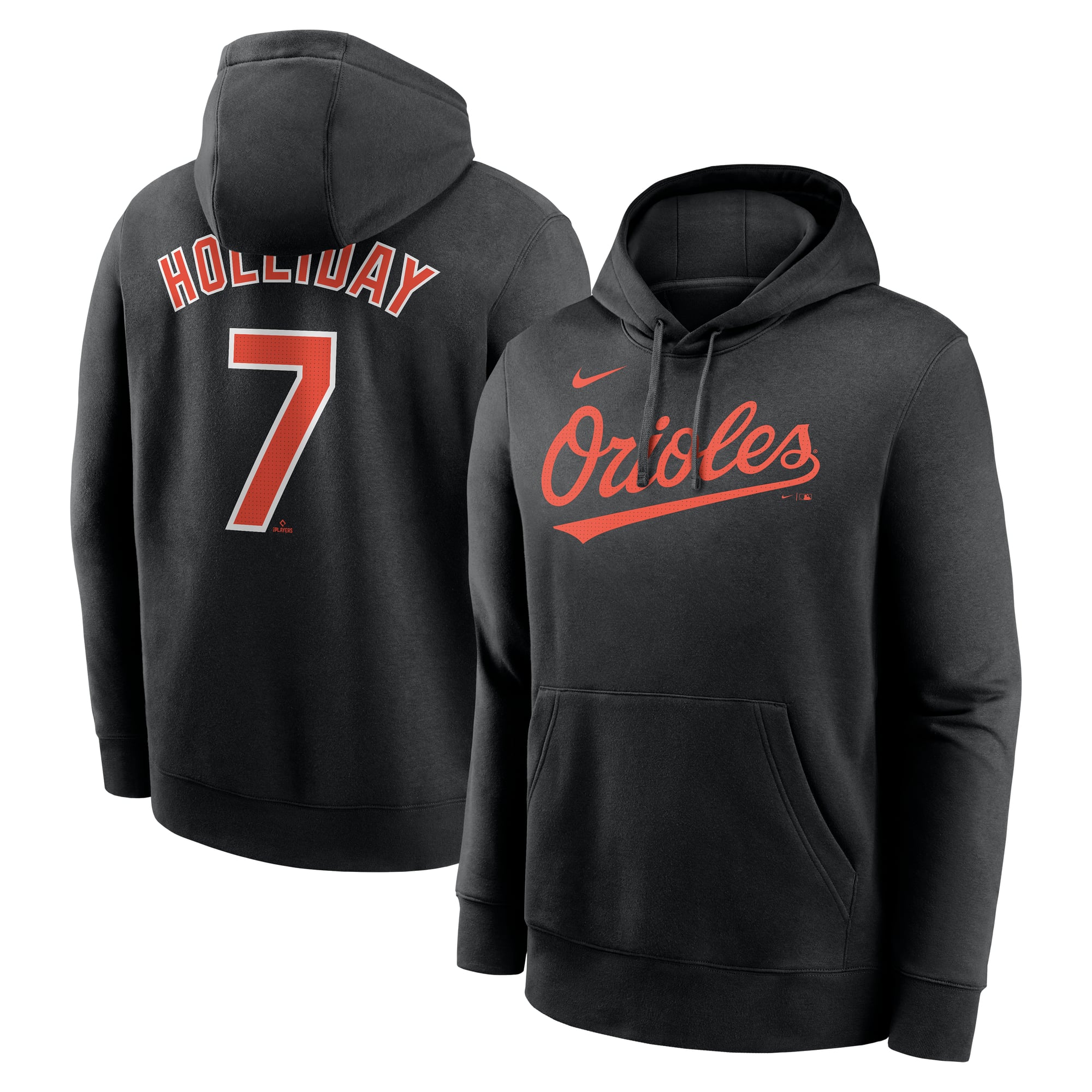 Men's Nike Jackson Holliday Black Baltimore Orioles Player Name & Number Club Pullover Hoodie