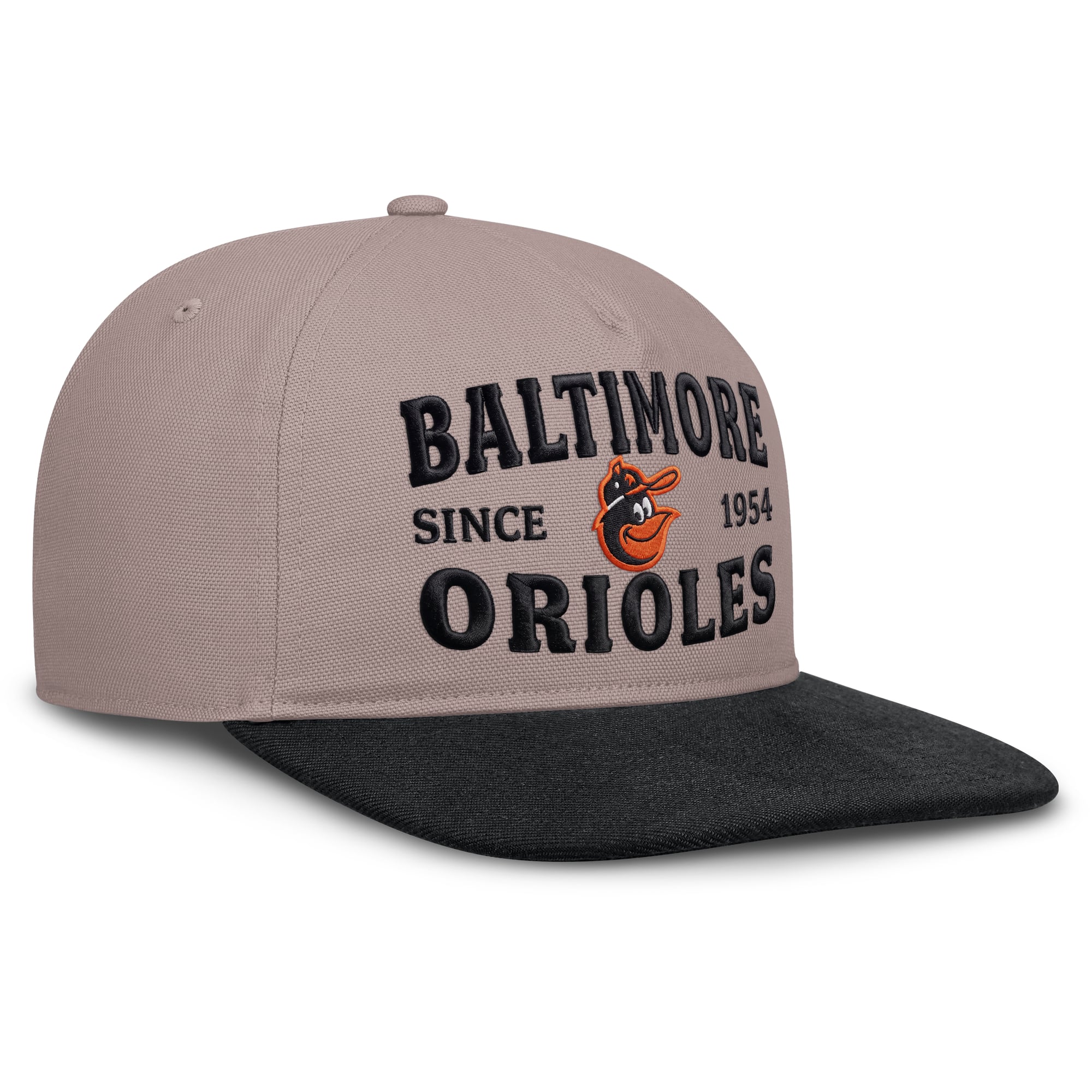 Casquette ajustable Nike pour homme, marron clair/noir, Baltimore Orioles Cooperstown Pro, 5 panneaux