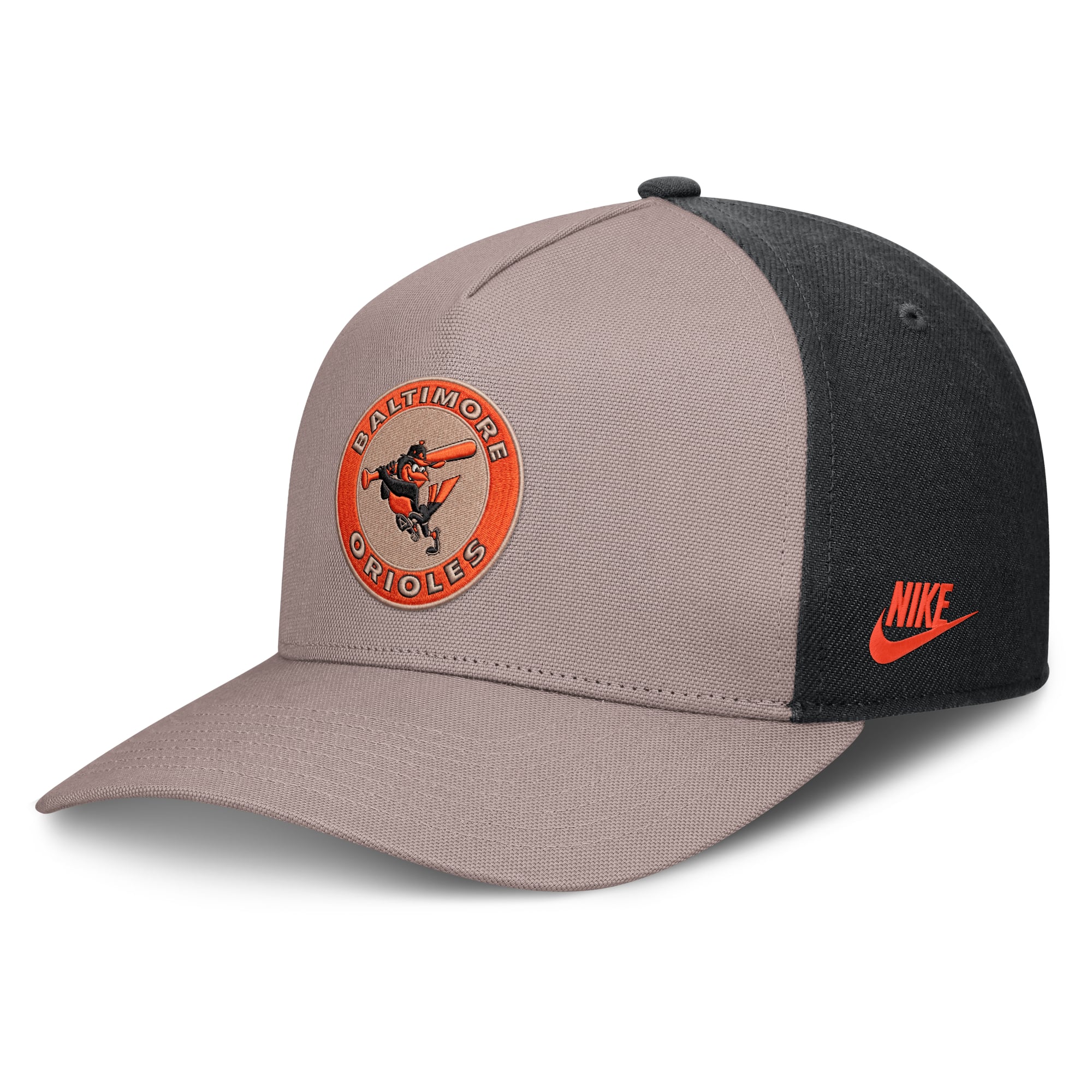 Casquette ajustable Nike pour homme, marron clair/noir, Baltimore Orioles Cooperstown Rise A-Frame