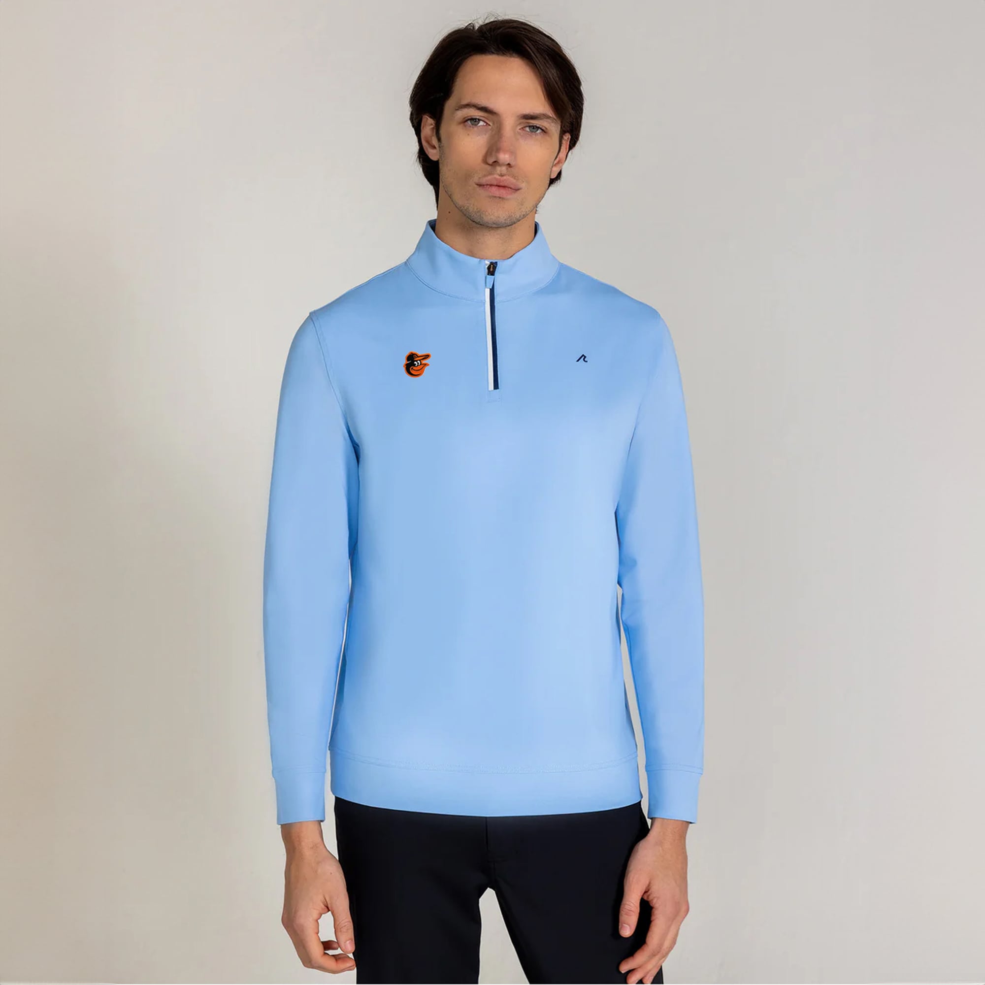 Men's Redvanly Light Blue Baltimore Orioles Fleet Quarter-Zip Pullover