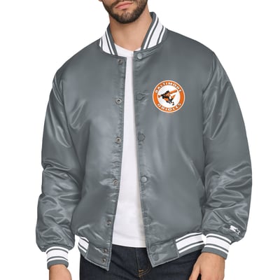  Baltimore Orioles Starter Cooperstown Logo Full-Snap Varsity Jacket - Gray
