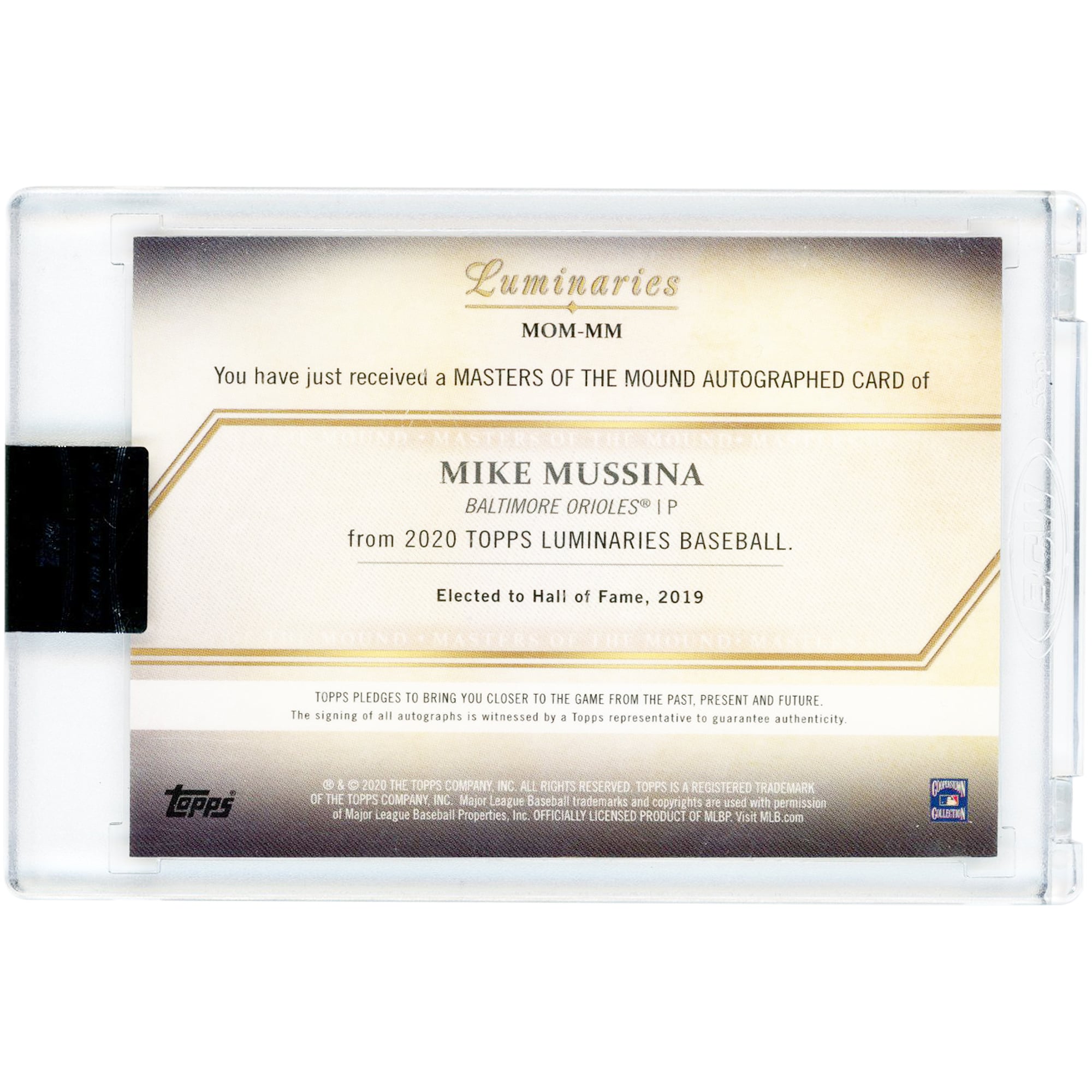 Carte autographiée de Mike Mussina (Baltimore Orioles) 2020 Topps Luminaries Masters Of The Mound Rouge #MOM-MM #8/10