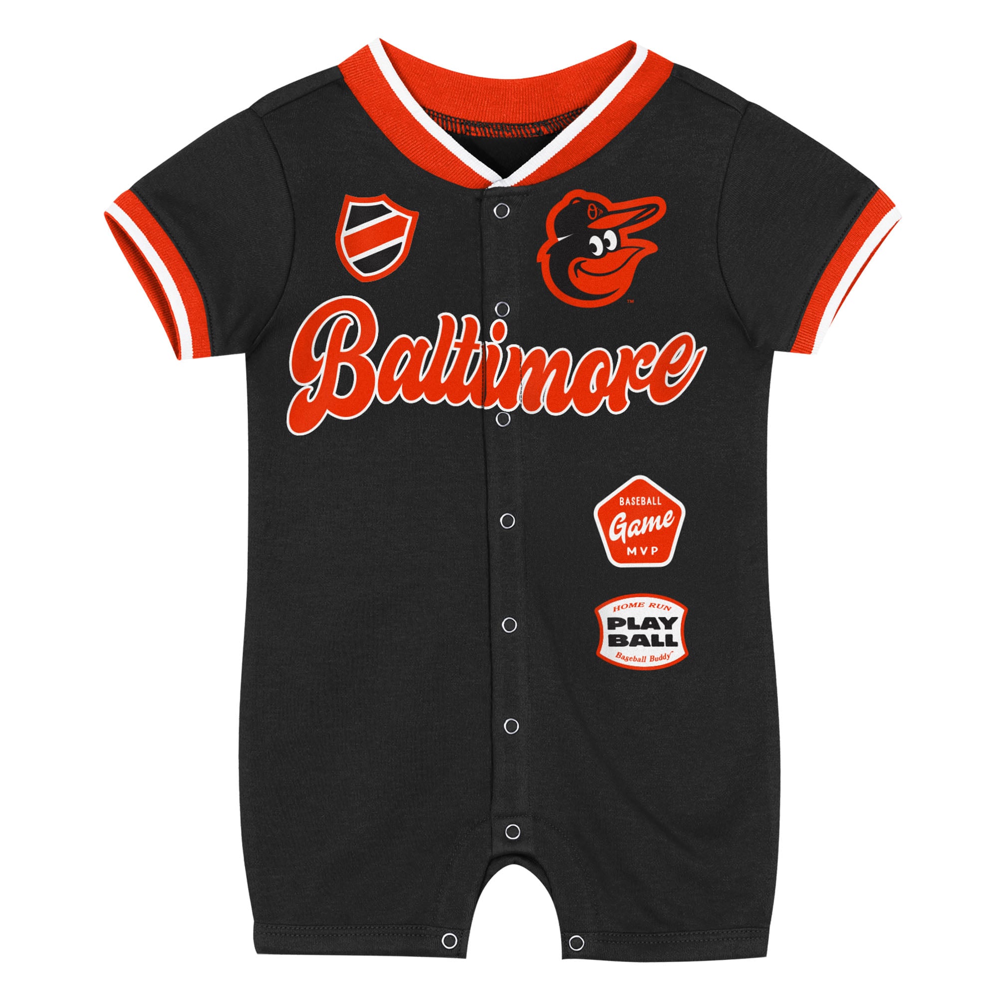 Newborn Outerstuff Black Baltimore Orioles Pinch Romper