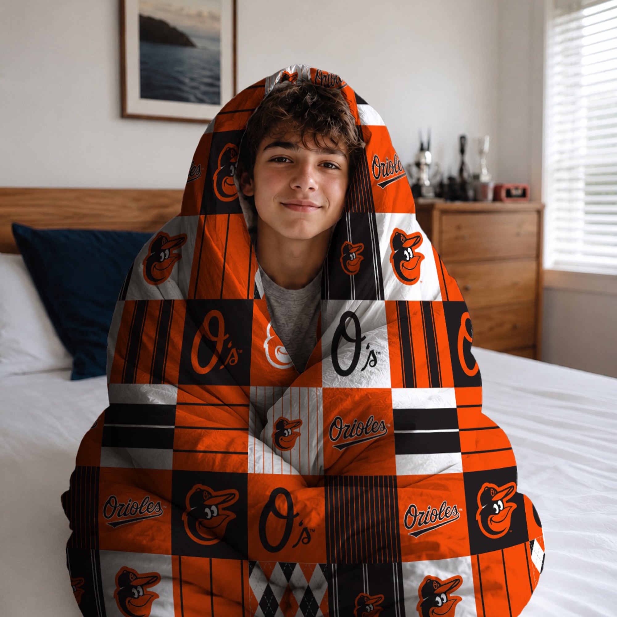 Pegasus Baltimore Orioles Patchwork Plaid Two-Piece Twin/Twin XL Bed in a Bag Set
