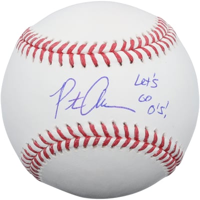 Pete Alonso Baltimore Orioles Autographed Fanatics Authentic Baseball with "Let's Go O's" Inscription