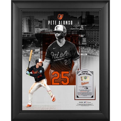Pete Alonso Baltimore Orioles Fanatics Authentic Framed 11" x 14" Showcase Collage with a Piece of Game-Used Ball - Limited Edition of 250