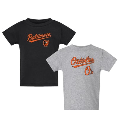  Baltimore Orioles Toddler Logo 2-Pack T-Shirt Set - Black/Gray
