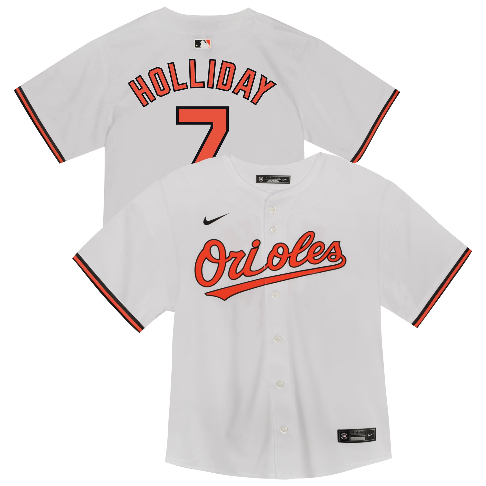 Maillot de match Nike Jackson Holliday blanc pour enfant, Baltimore Orioles