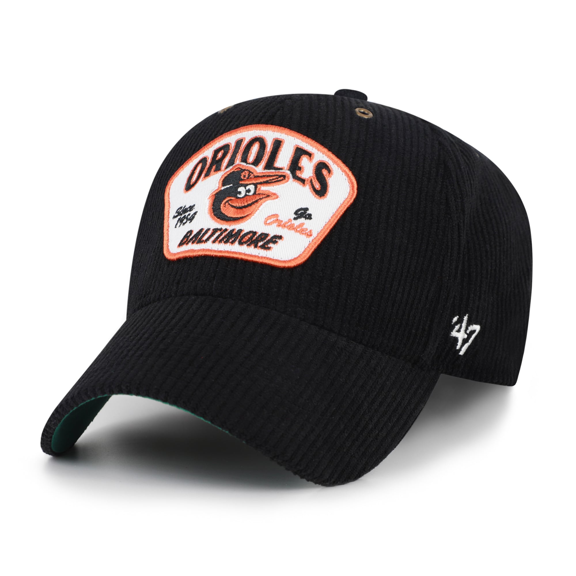 Casquette unisexe ajustable '47 Black Baltimore Orioles Accordia en velours côtelé MVP