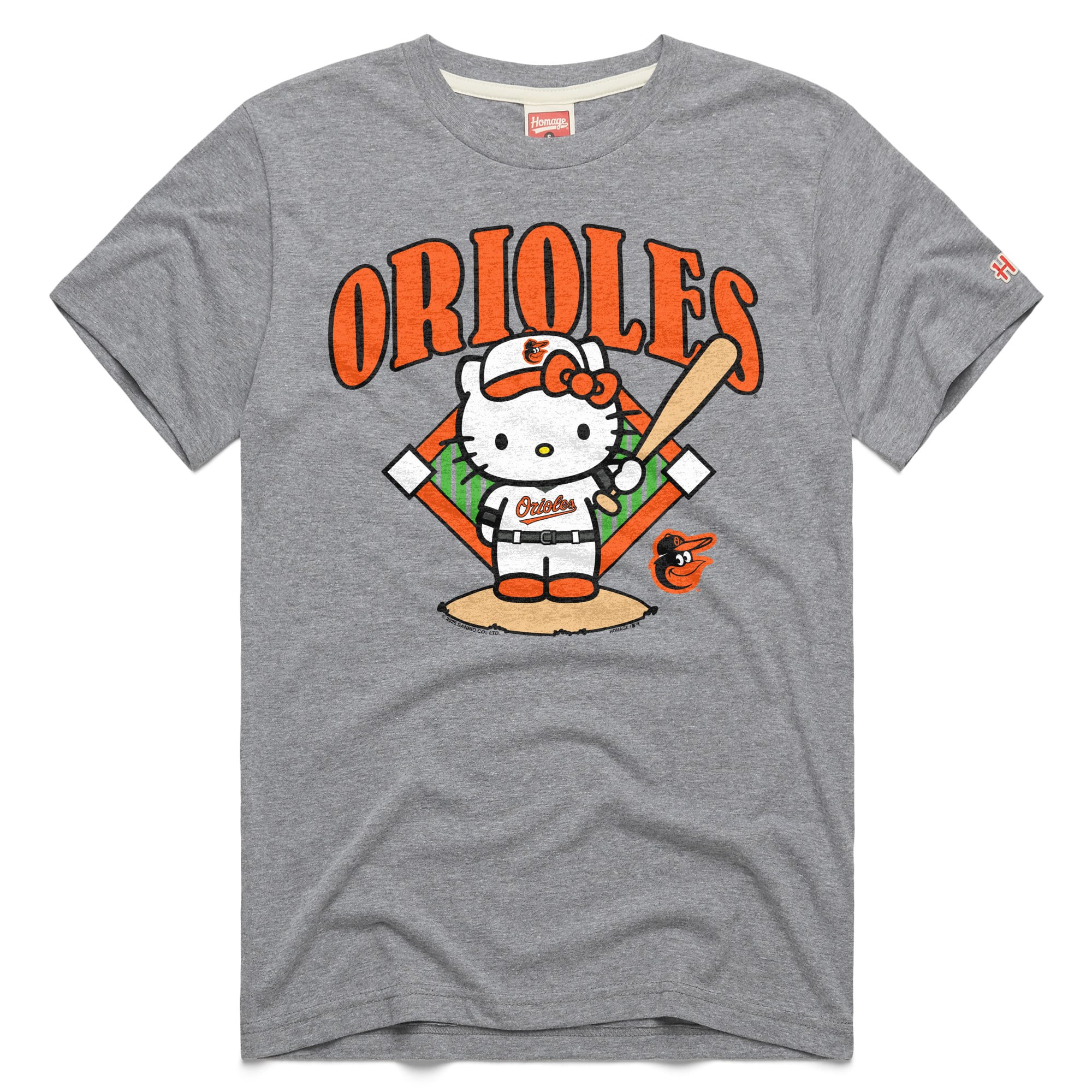 Unisex Homage  Gray Baltimore Orioles Hello Kitty Tri-Blend T-Shirt