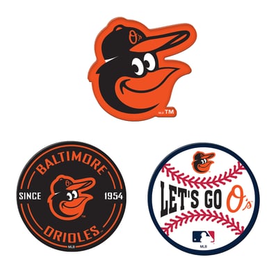  Baltimore Orioles WinCraft 3-Pack Premium Fridge Magnet Set