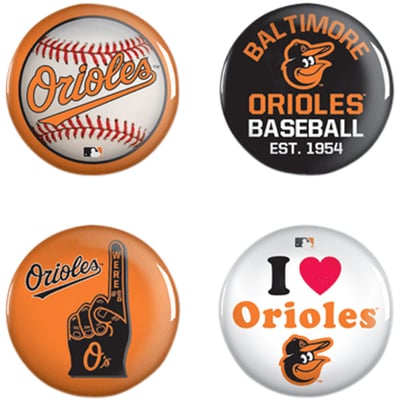 Baltimore Orioles WinCraft 4-Pack Button Set