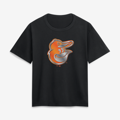 Baltimore Orioles Women's Metallic Mascot T-Shirt - Black