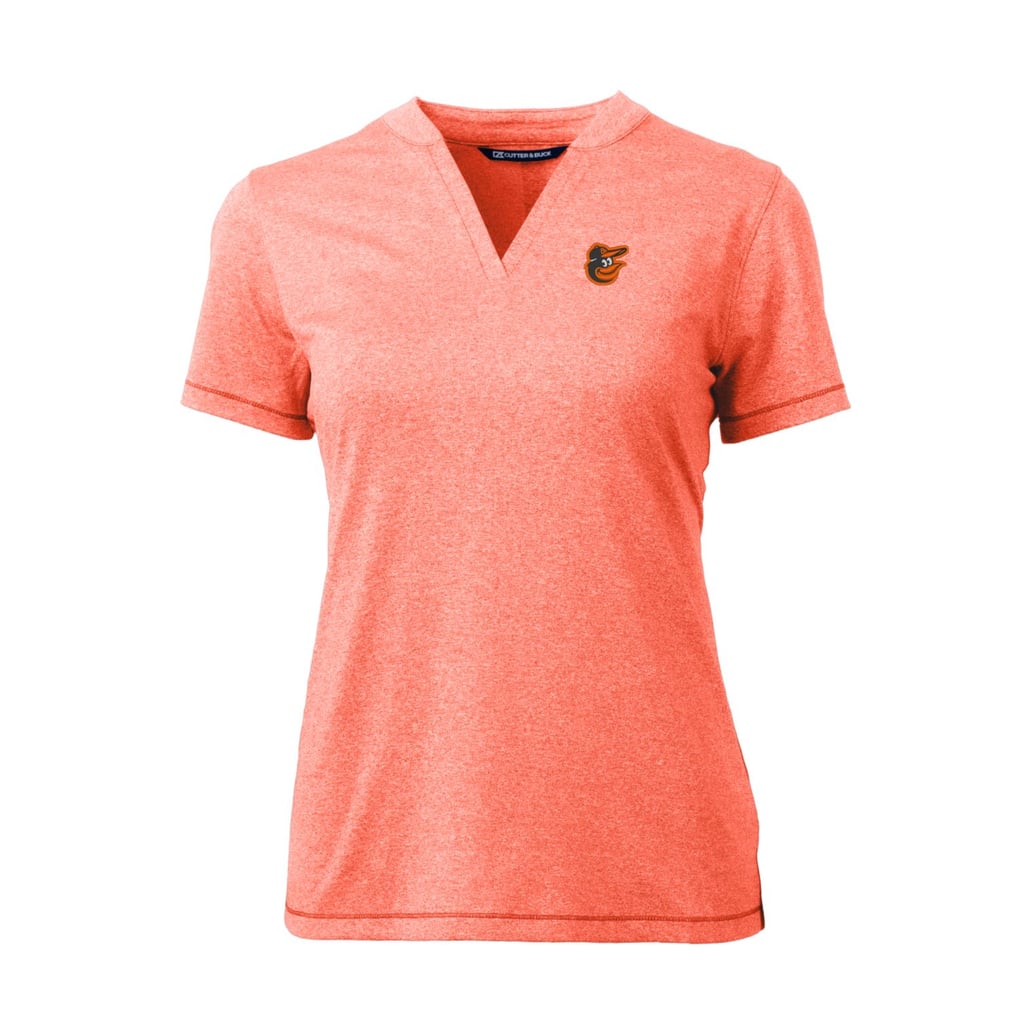 Baltimore Orioles Cutter & Buck Women's DryTec Forge Stretch V-Neck Blade Top - Heather Orange