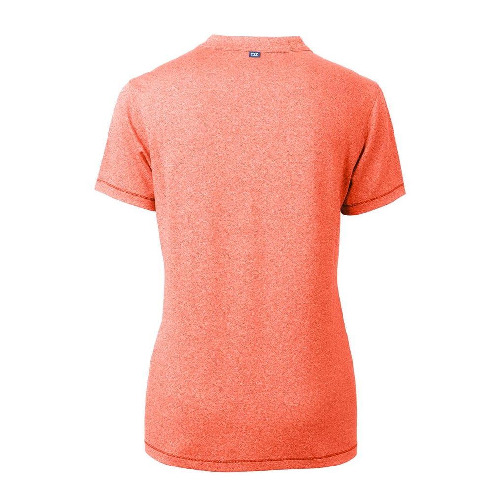 Baltimore Orioles Cutter & Buck Women's DryTec Forge Stretch V-Neck Blade Top - Heather Orange