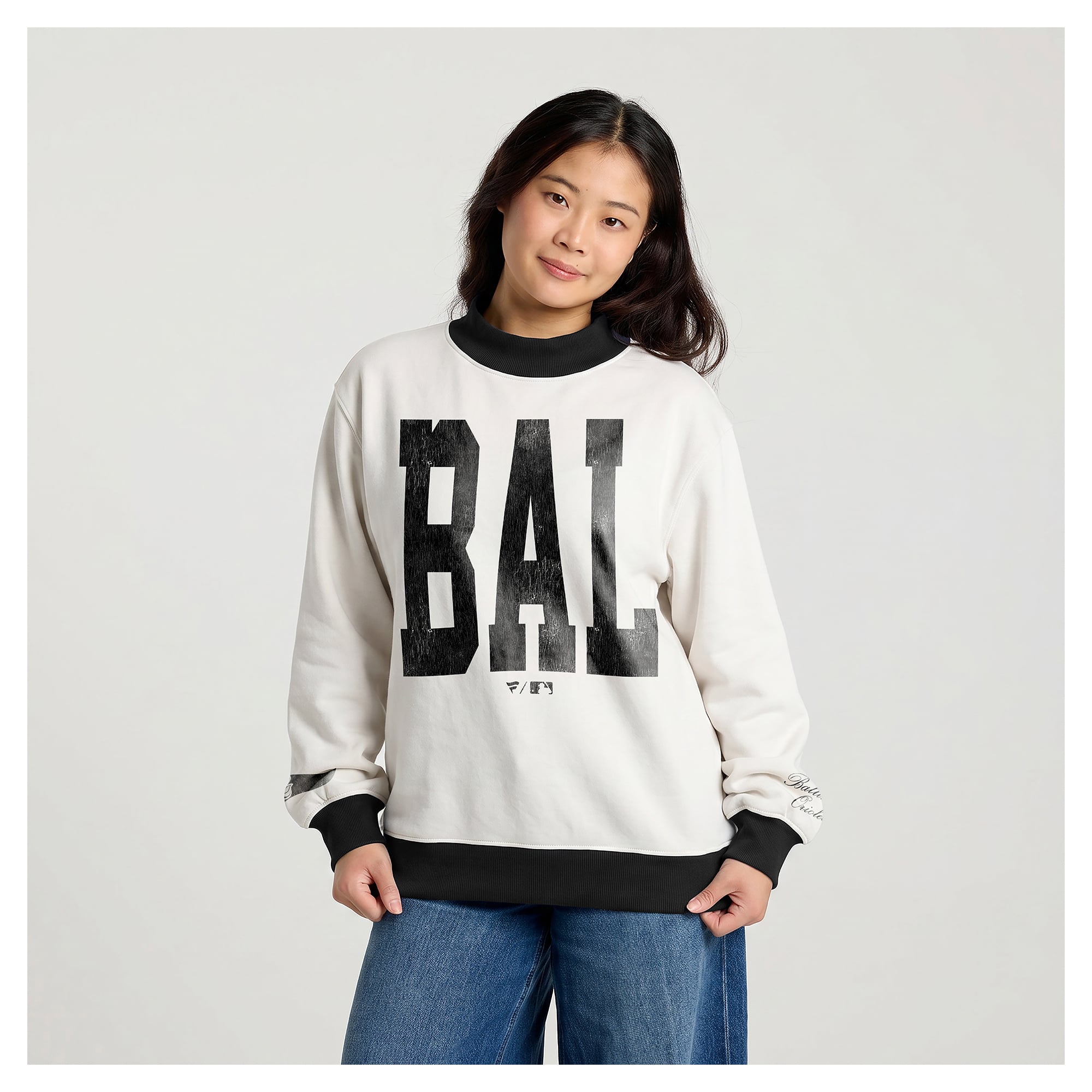 Women's Fanatics Cream Baltimore Orioles City Abbreviation Funnel Neck Fleece Sweatshirt
