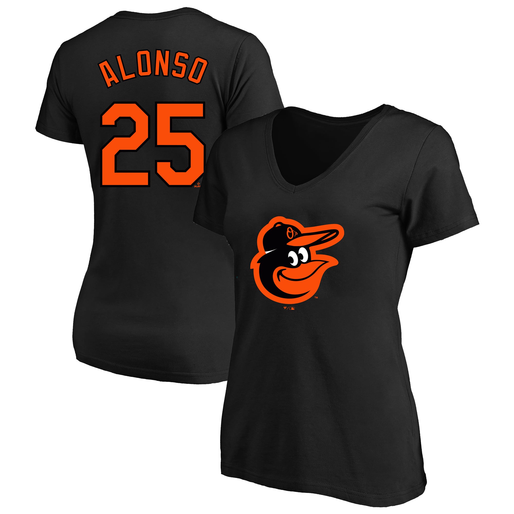Women's Fanatics Pete Alonso Baltimore Orioles Plus Name & Number V-Neck T-Shirt
