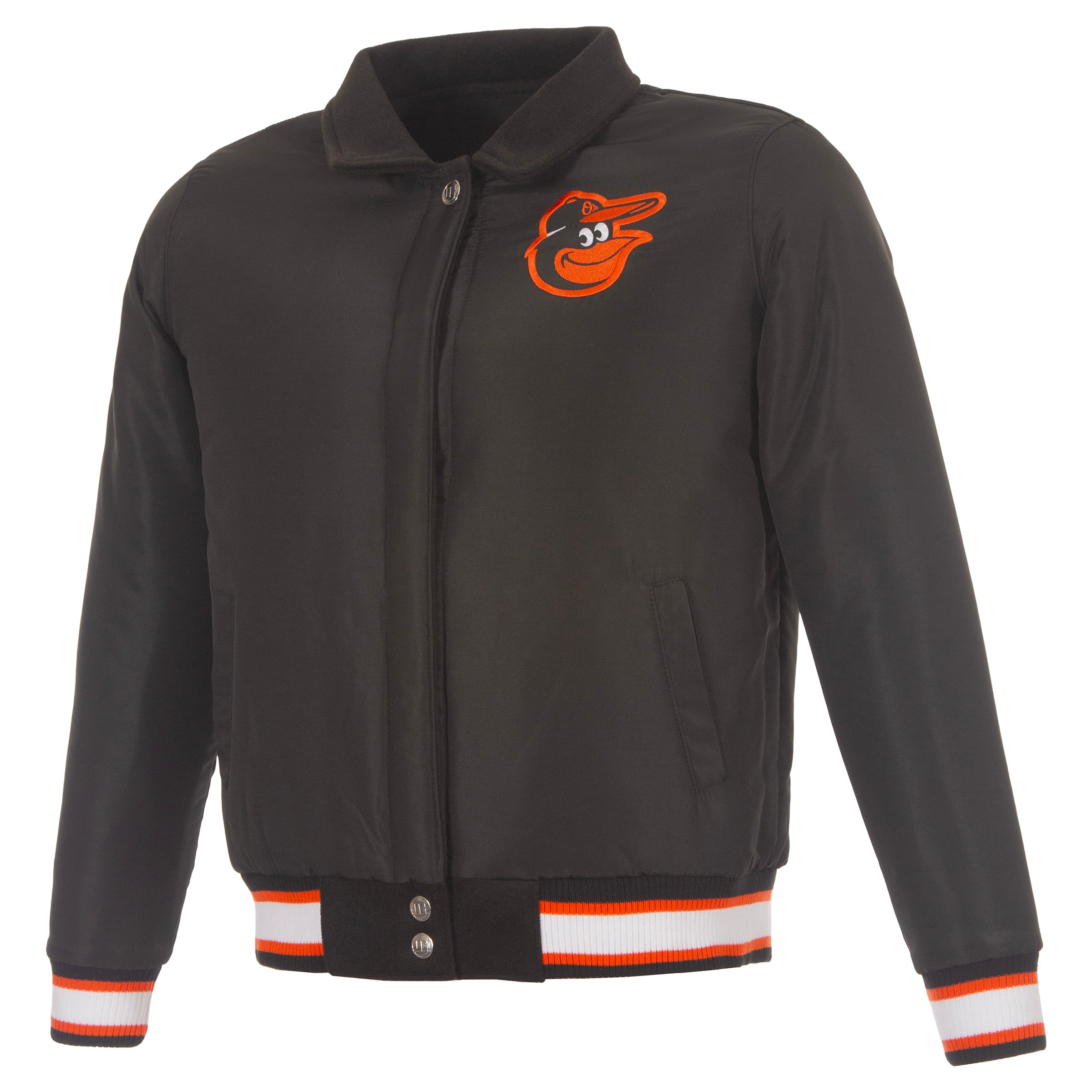 Veste réversible en laine noire à boutons-pression pour femme JH Design Baltimore Orioles