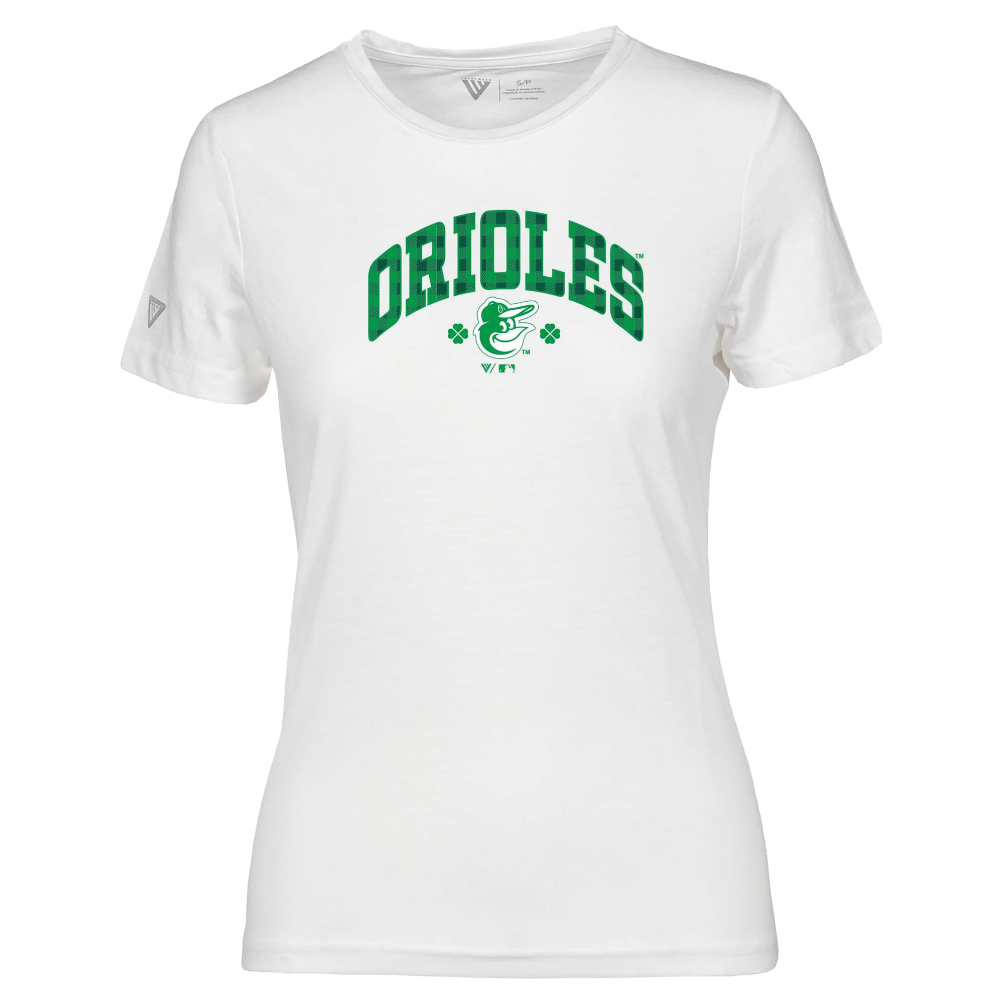 T-shirt à carreaux Maddox pour la Saint-Patrick des Baltimore Orioles femme, gris, Levelwear