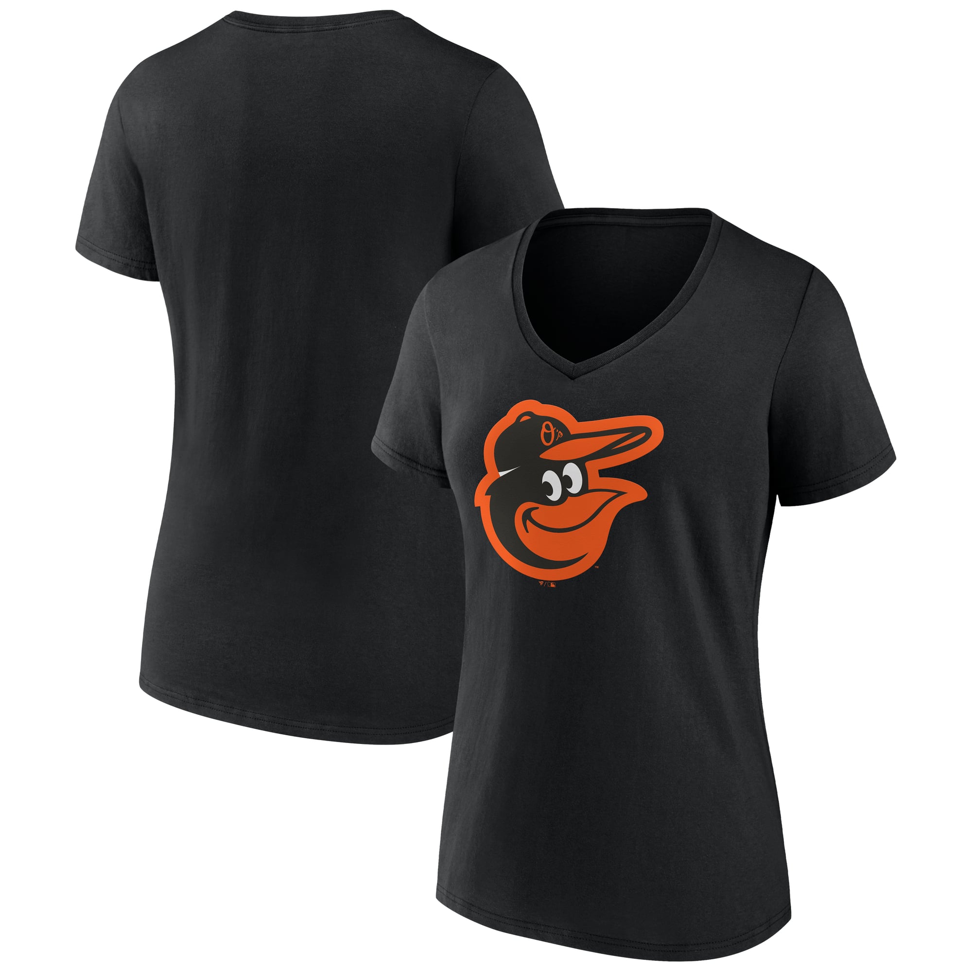 Women's Logo Athletic Black Baltimore Orioles Official V-Neck T-Shirt