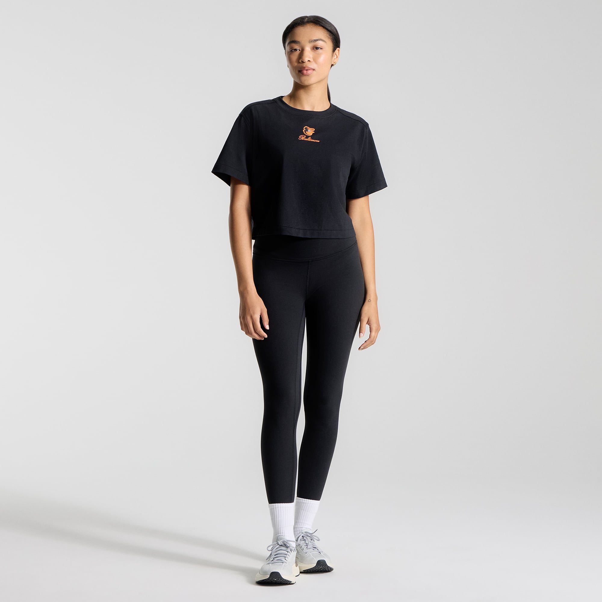 T-shirt court en coton biologique All Yours noir Baltimore Orioles pour femme de lululemon