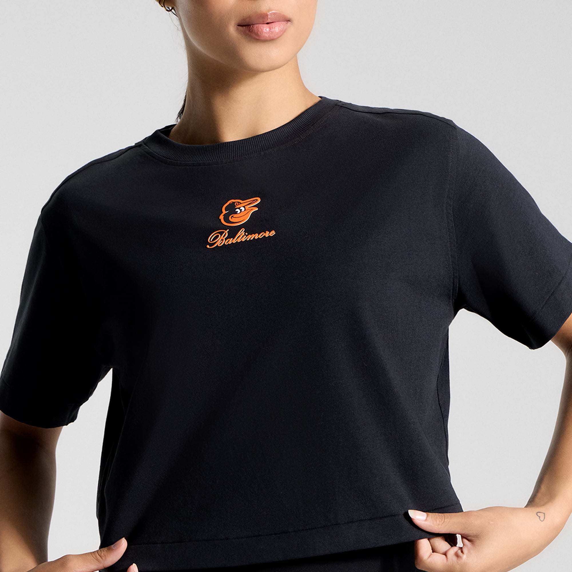 T-shirt court en coton biologique All Yours noir Baltimore Orioles pour femme de lululemon