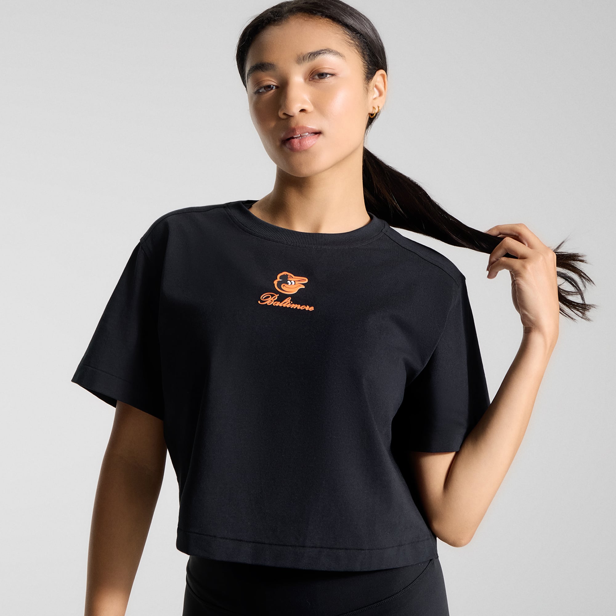 T-shirt court en coton biologique All Yours noir Baltimore Orioles pour femme de lululemon