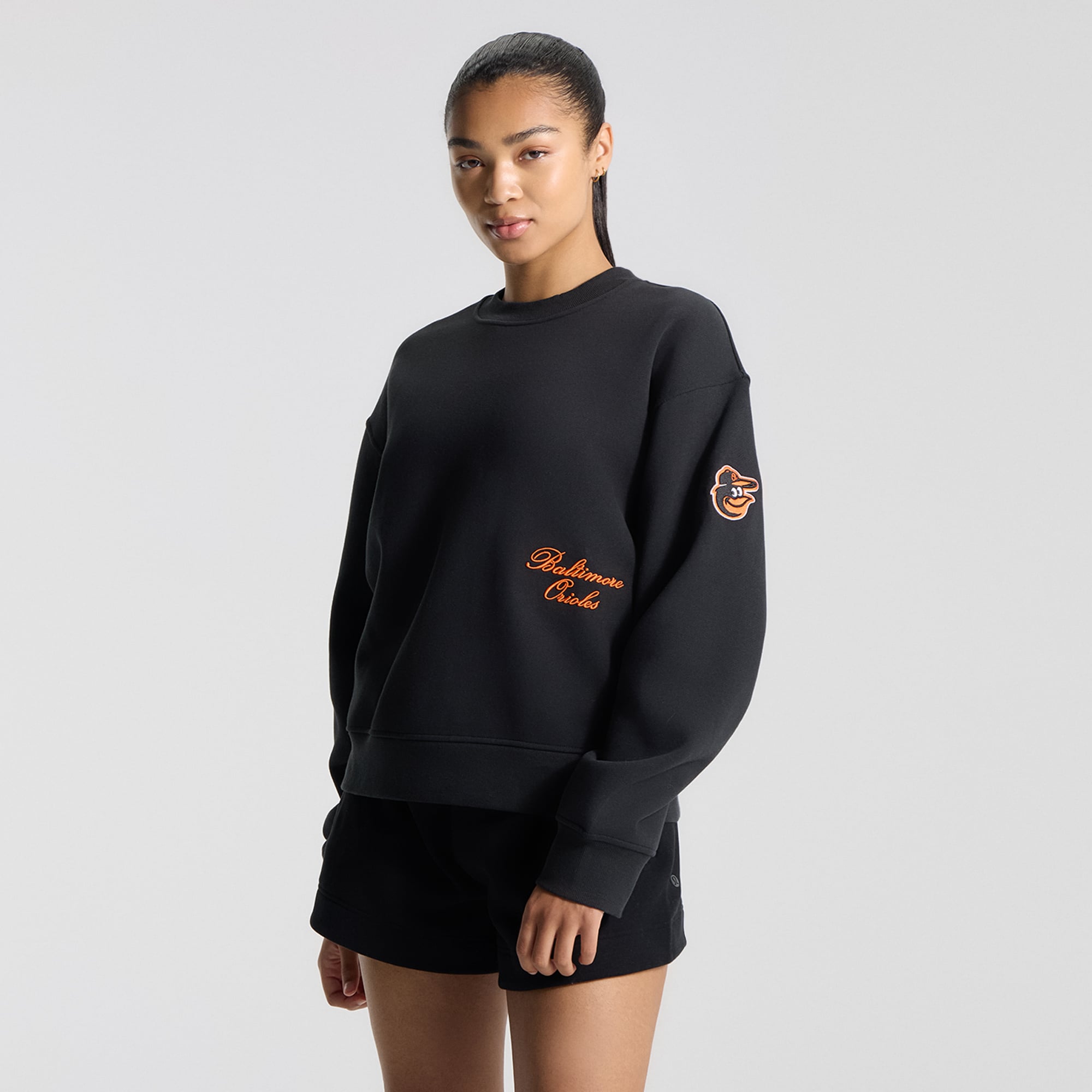 Women's lululemon Black Baltimore Orioles Oversized Steady State Crew