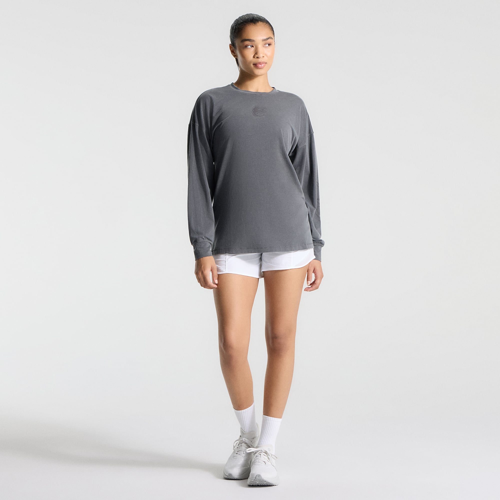 T-shirt à manches longues EasySet Relaxed-Fit gris Baltimore Orioles de lululemon pour femme