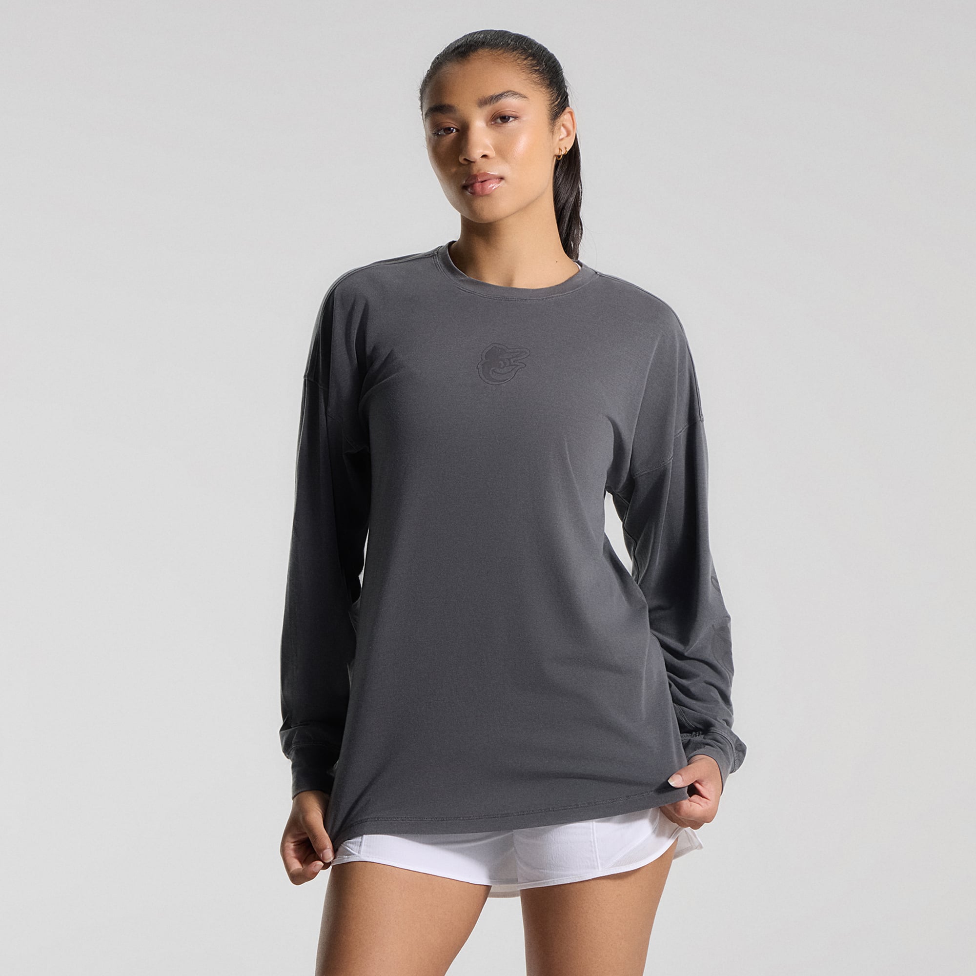 T-shirt à manches longues EasySet Relaxed-Fit gris Baltimore Orioles de lululemon pour femme