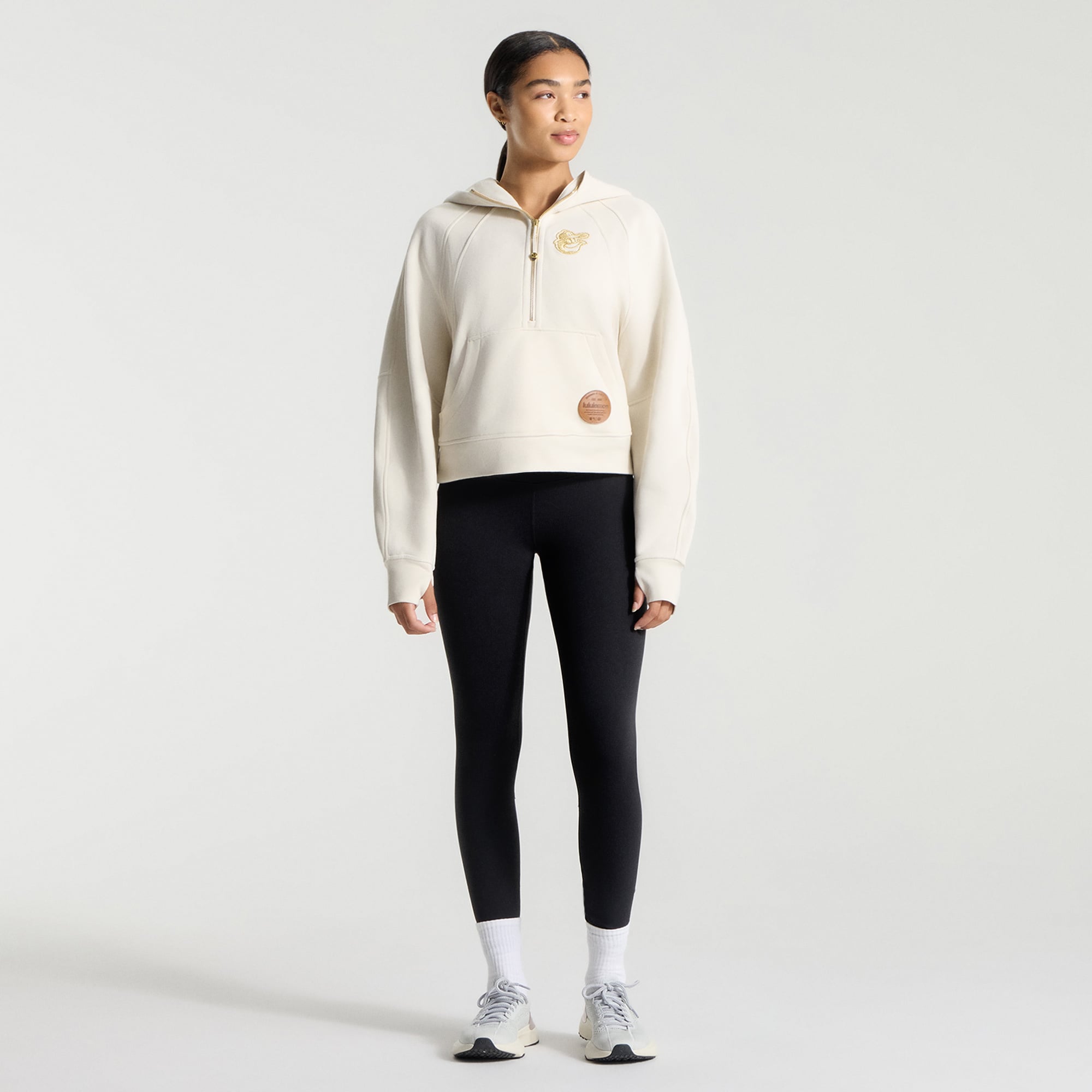 Sweat à capuche oversize demi-zip lululemon Light Ivory Baltimore Orioles pour femme