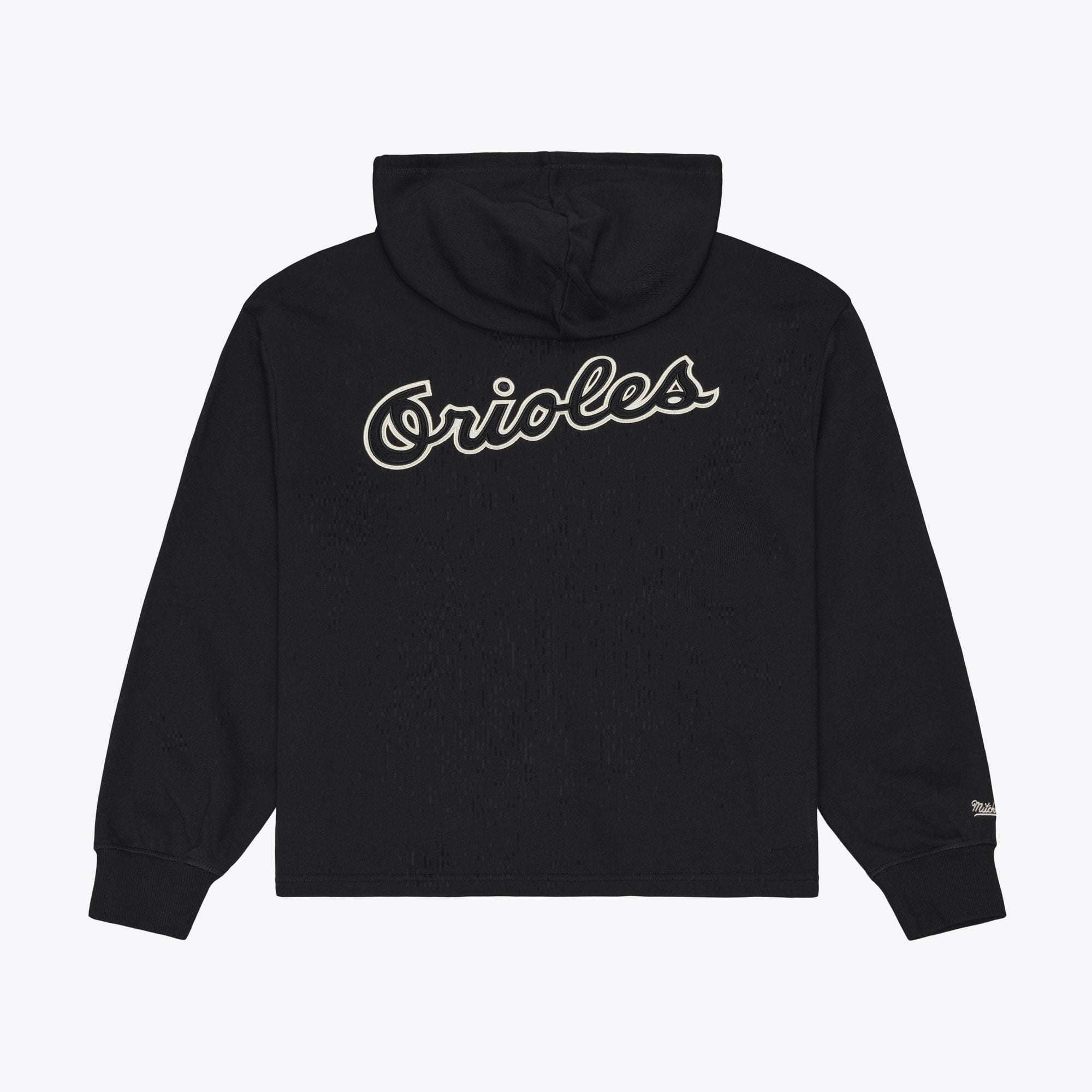 Sweat à capuche Mitchell & Ness noir pour femme, collection Cooperstown des Orioles de Baltimore, style rétro Roots