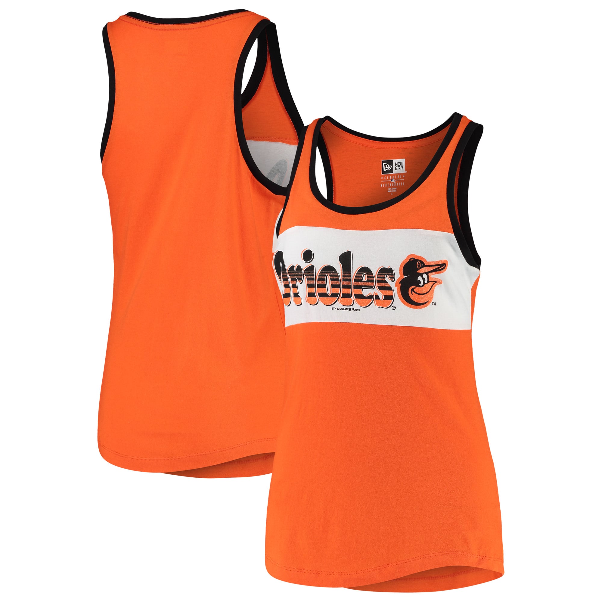 Women's New Era Orange Baltimore Orioles Racerback Baby Jersey