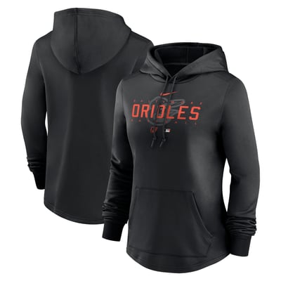 Baltimore Orioles Nike Women's Authentic Collection Pregame Performance Pullover Hoodie - Black