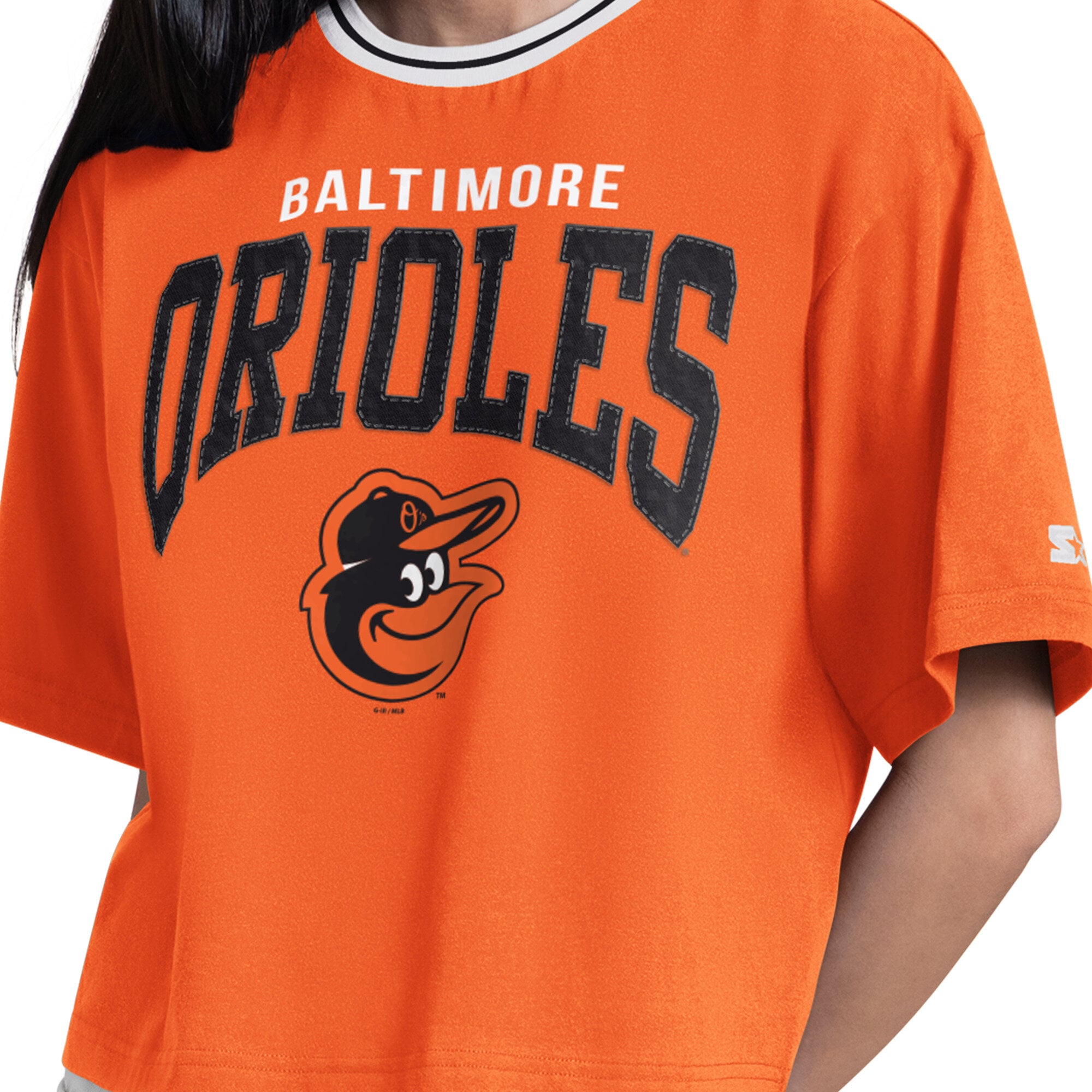 T-shirt court Starter Orange Baltimore Orioles Ace pour femmes