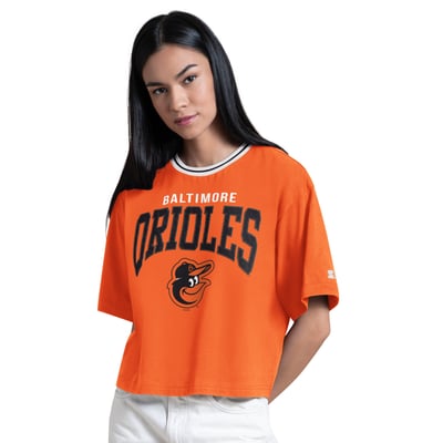  Baltimore Orioles Starter Women's Ace Cropped T-Shirt - Orange