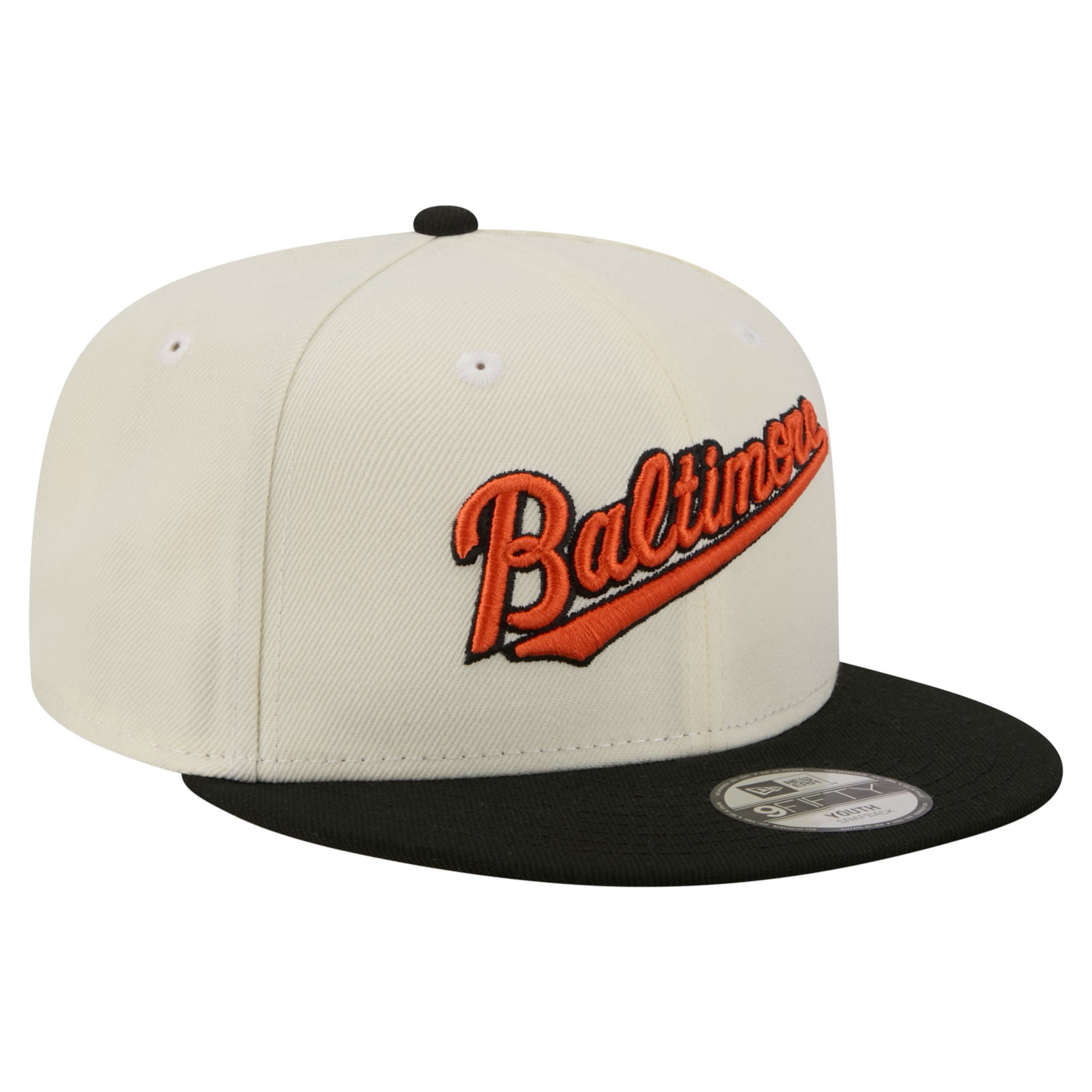 Youth New Era  White Baltimore Orioles Two-Tone 9FIFTY Snapback Hat