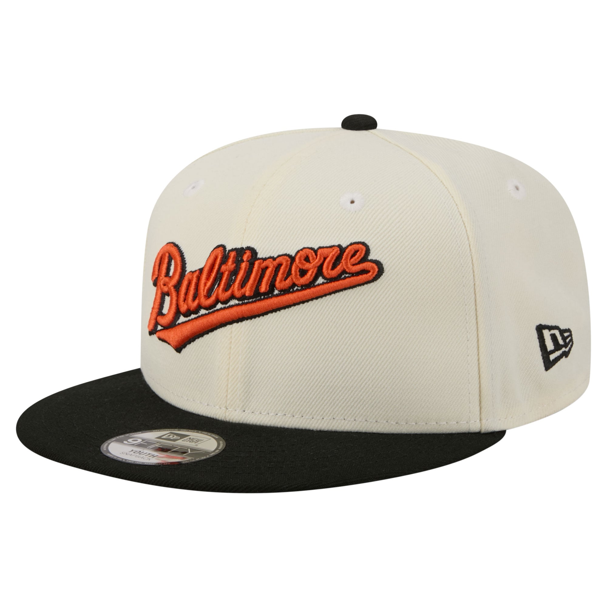 Youth New Era  White Baltimore Orioles Two-Tone 9FIFTY Snapback Hat