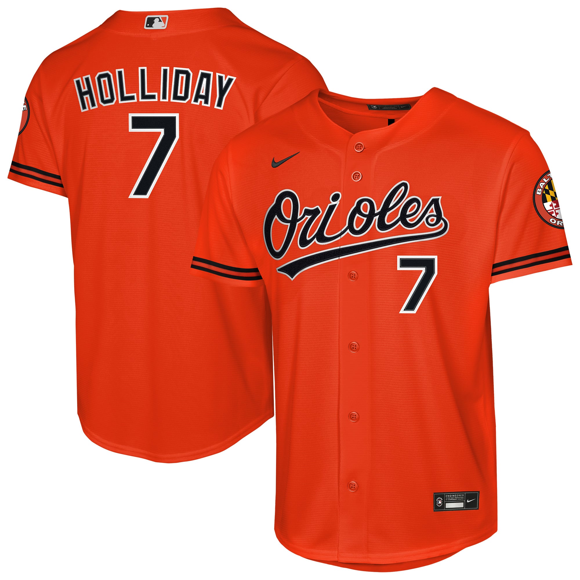 Maillot de stade alternatif orange Nike Jackson Holliday pour jeunes des Orioles Baltimore