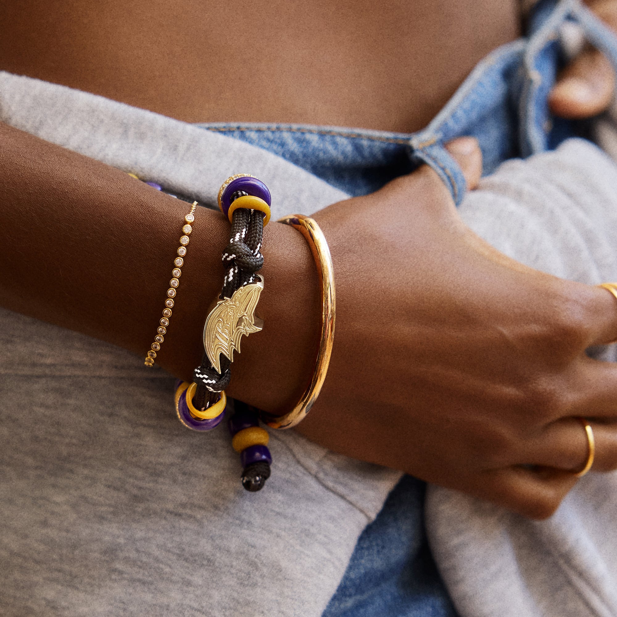 Bracelet en paracorde BaubleBar Baltimore Ravens